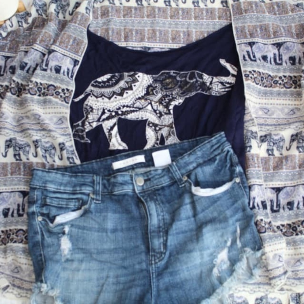 Elephant Print Kimono